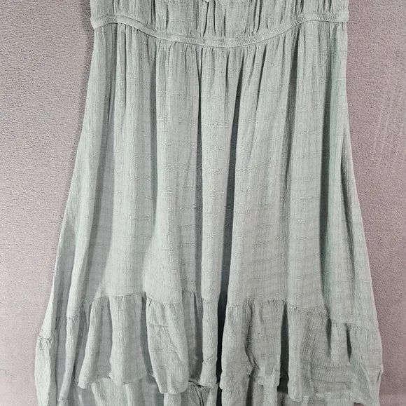 Rewind Fairy Milk Maid Midi Teir Flowy Dress Sage Green Cottagecore Size Large - Picture 3 of 10